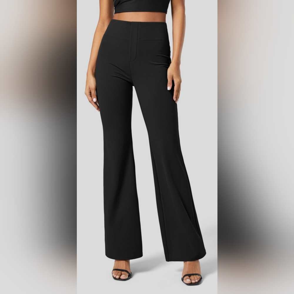 Halara Flex High Waisted Back Side Pocket Slight Flare Work Pants Med (Reg)